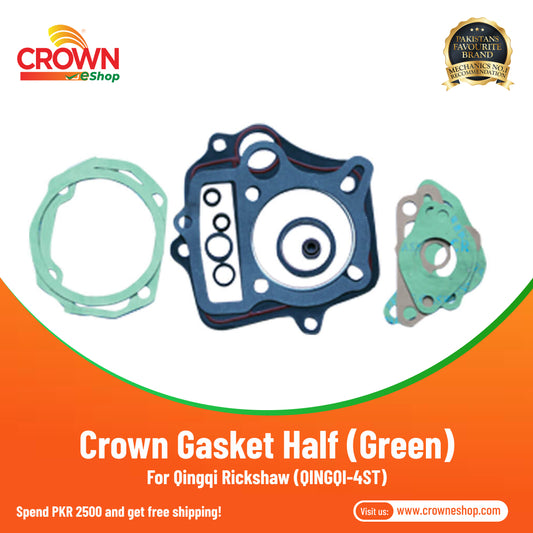 Crown Gasket Half (Green) for Qingqi Rickshaw (QINGQI-4ST) - Crowneshop