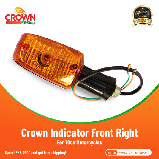 Crown Indicator Front Right for 70cc Motorcycles - Crowneshop
