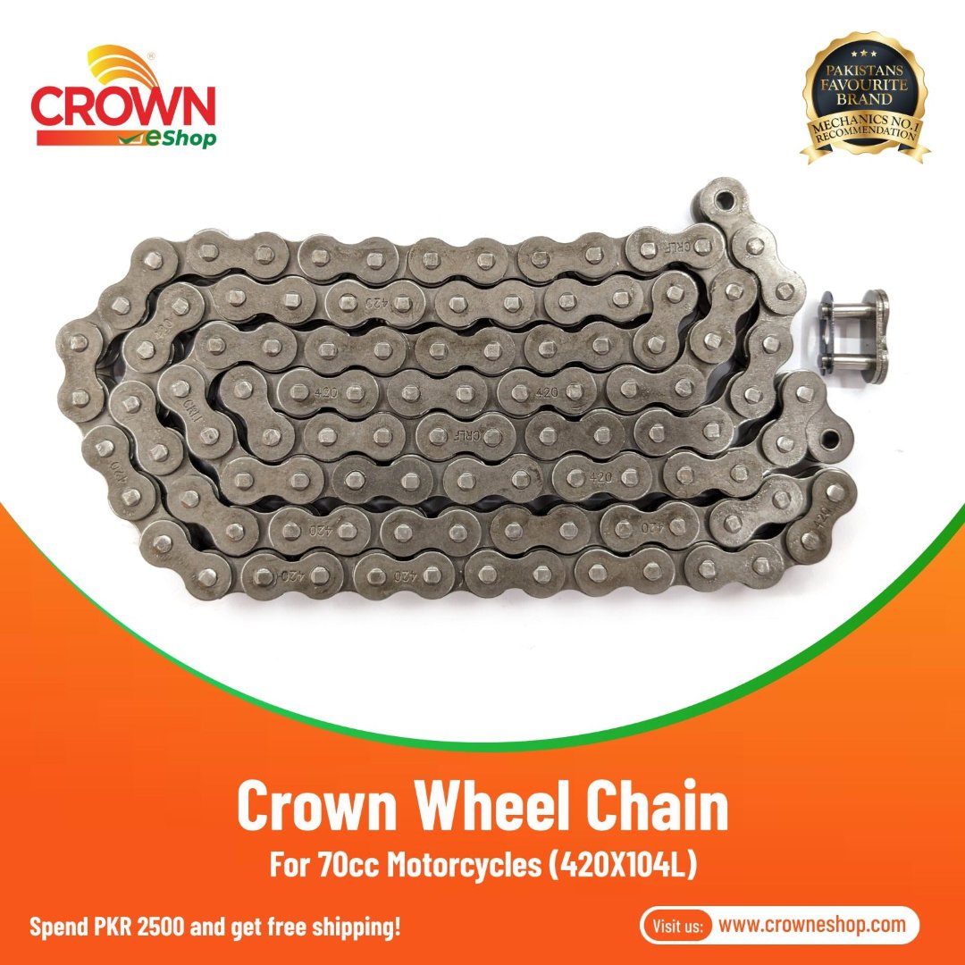 Crown Wheel Chain 420x104L for 70cc Motorcycles