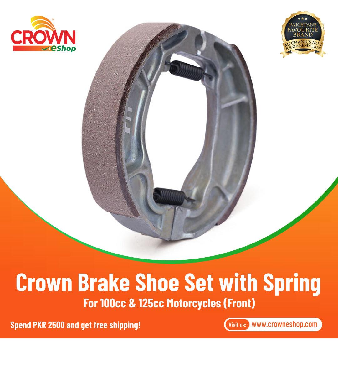 Crown Brake Shoe Set Front with Spring for 100cc & 125cc Motorcycles - Crowneshop