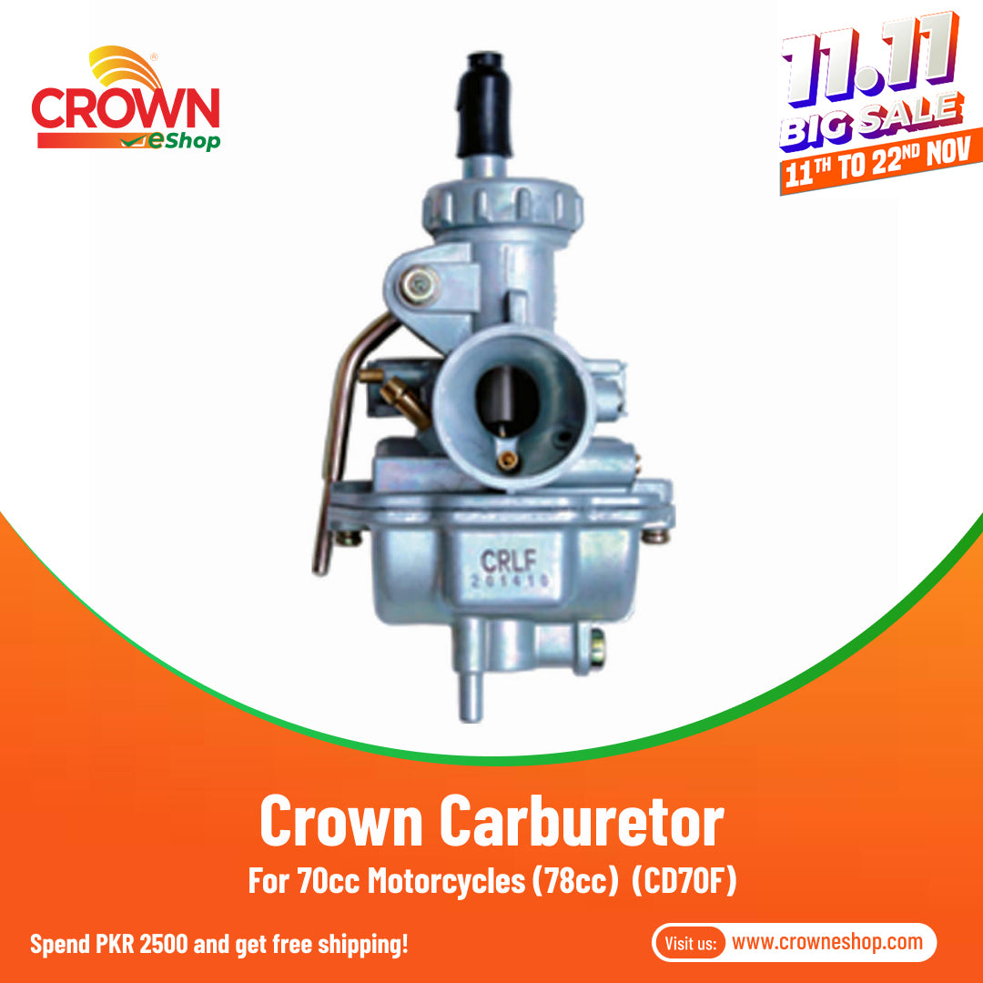 Crown Carburetor 78cc for 70cc Motorcycles (CD70F)