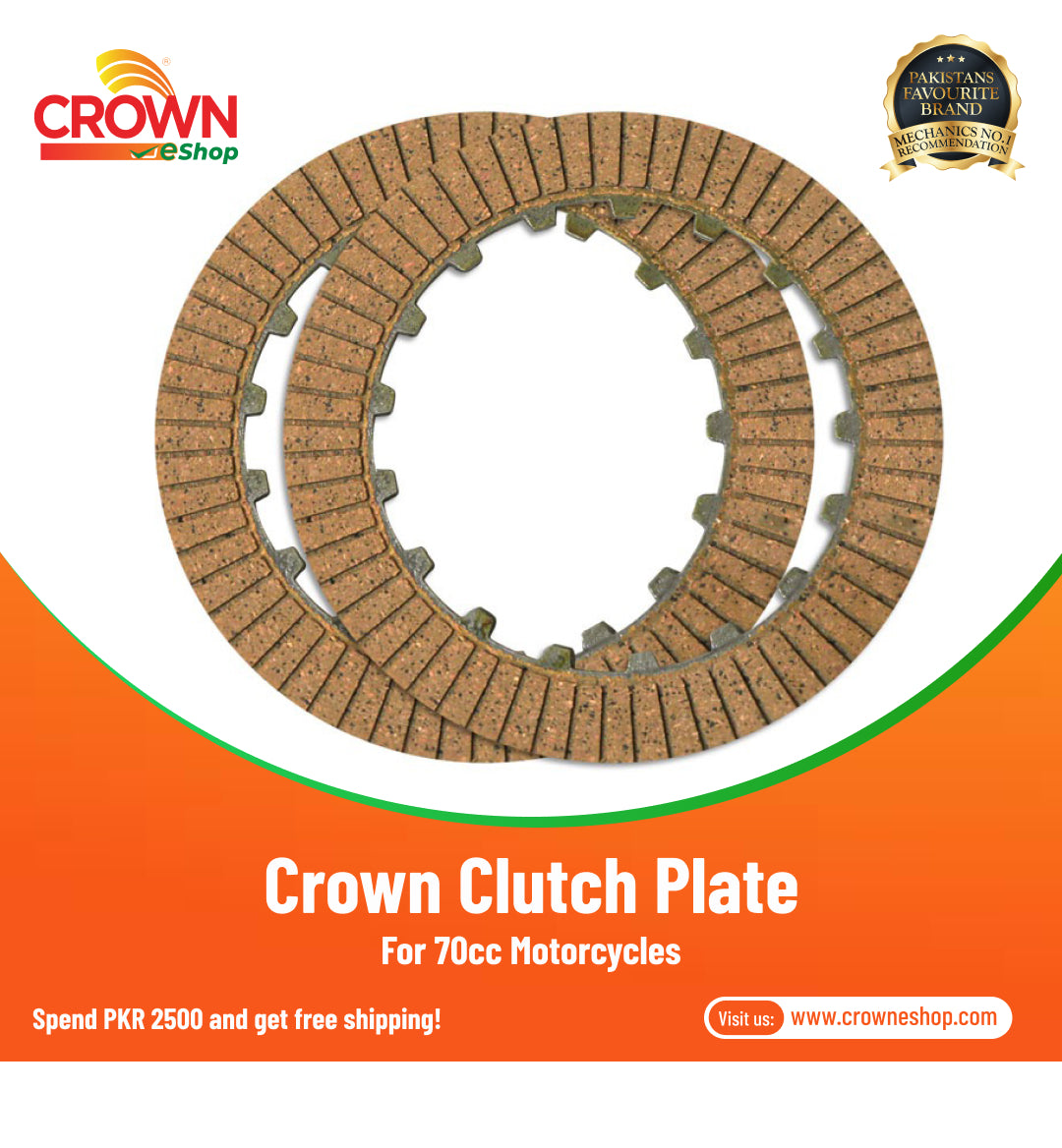 Crown Clutch Plate for 70cc Motorcycles - Crowneshop