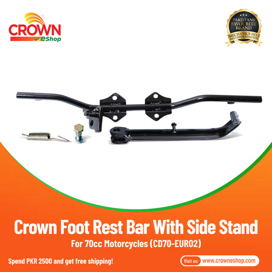 Crown Foot Rest Bar With Side Stand for 70cc Motorcycles (CD70-EURO2) - Crowneshop