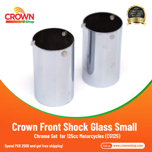 Crown Front Shock Glass Small Chrome Set for 125cc Motorcycles (CG125) - Crowneshop