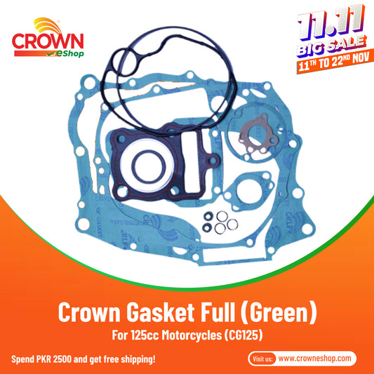 Crown Gasket Full (Green)  for 125cc Motorcycles (CG125)