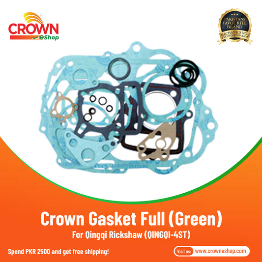 Crown Gasket Full (Green) for Qingqi Rickshaw (QINGQI-4ST) - Crowneshop