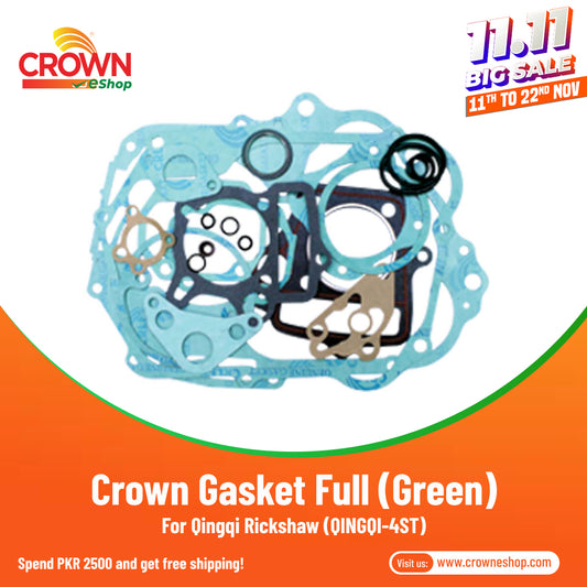 Crown Gasket Full (Green)  for Qingqi Rickshaw (QINGQI-4ST)