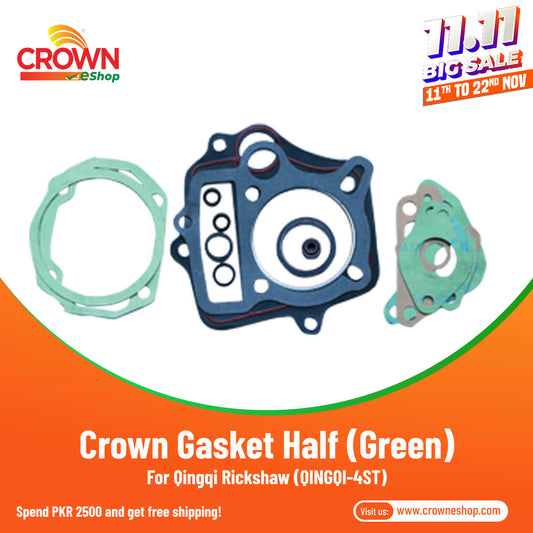 Crown Gasket Half (Green) for Qingqi Rickshaw (QINGQI-4ST)