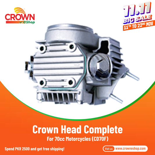 Crown Head Complete for 70cc Motorcycles (CD70F)