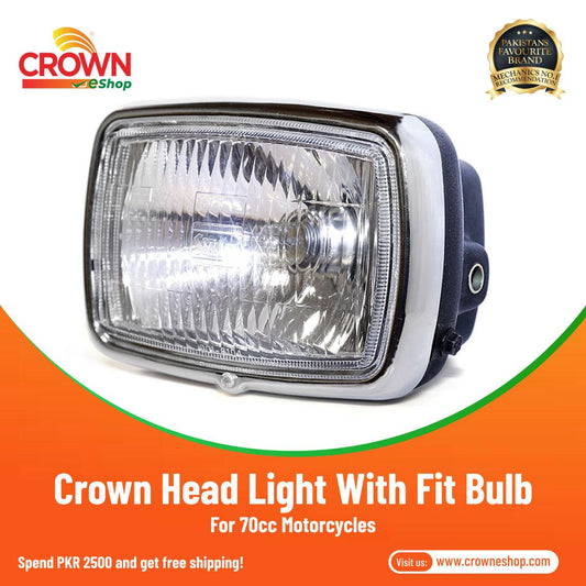 Crown Head Light Complete with Fit Bulb for 70cc Motorcycles - Crowneshop