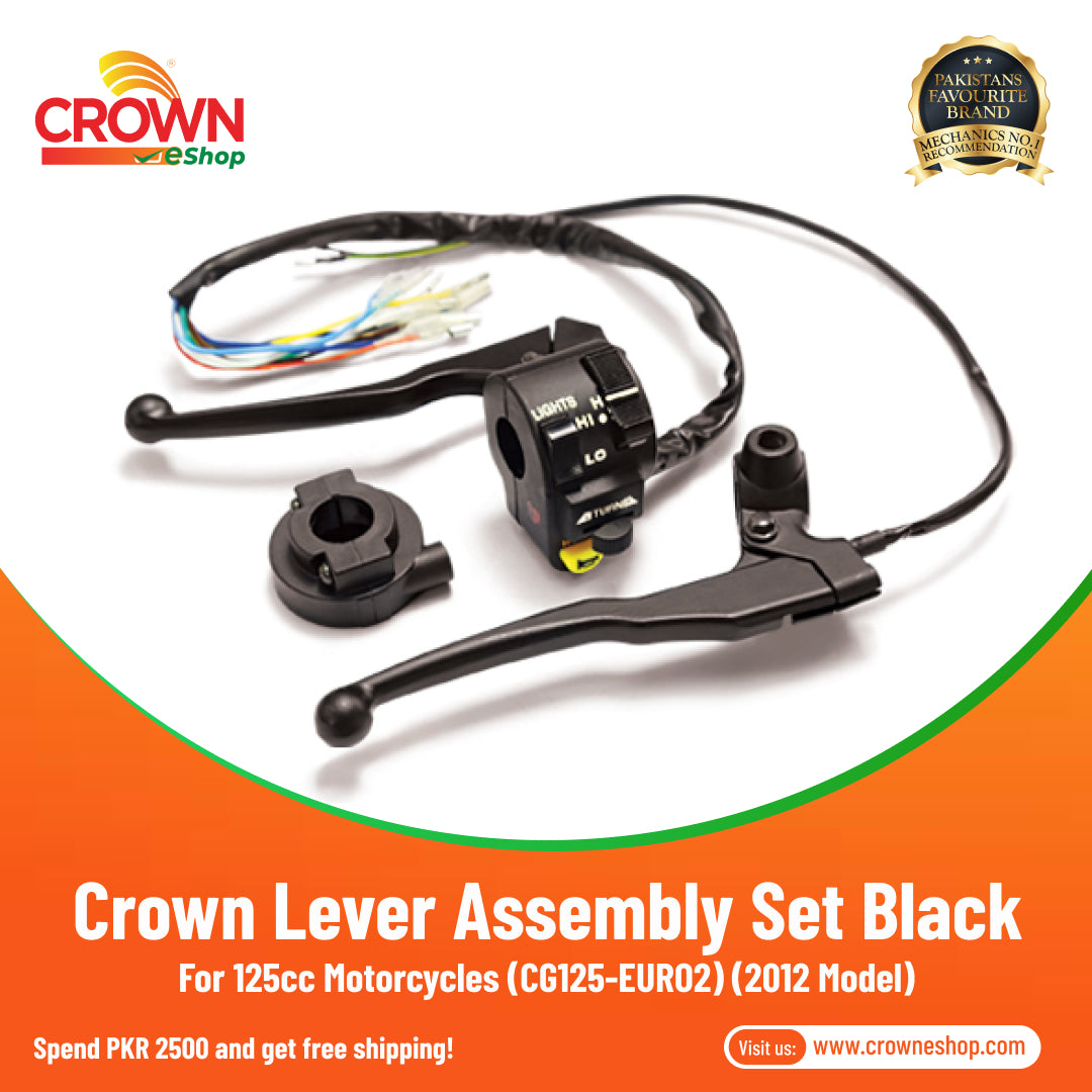 Crown Lever Assembly Set Black 2012 Model for 125cc Motorcycles (CG125-EURO2) - Crowneshop
