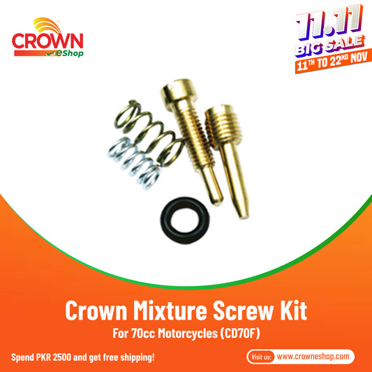 Crown Mixture Screw Kit for 70cc Motorcycles (CD70F)