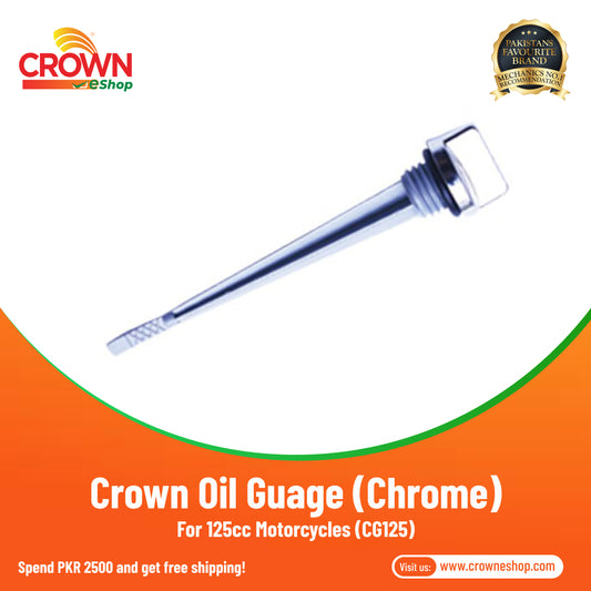 Crown Oil Guage (Chrome) For 125cc Motorcycles (CG125) - Crowneshop
