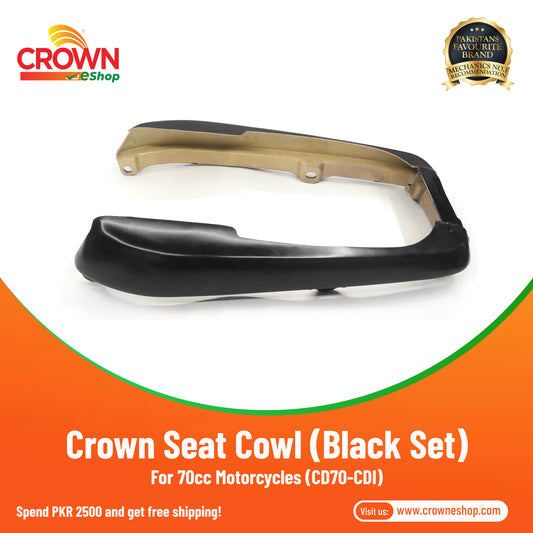 Crown Seat Cowl Black Set For 70cc Motorcycles (CD70-CDI) - Crowneshop