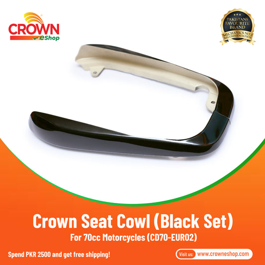 Crown Seat Cowl Black Set For 70cc Motorcycles (CD70-EURO2) - Crowneshop