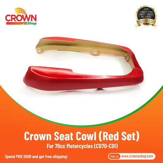 Crown Seat Cowl Red Set for 70cc Motorcycles (CD70-CDI)