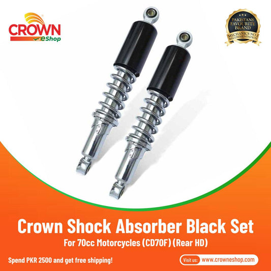 Crown Shock Absorber Set Rear Black for 70cc Motorcycles - Crowneshop