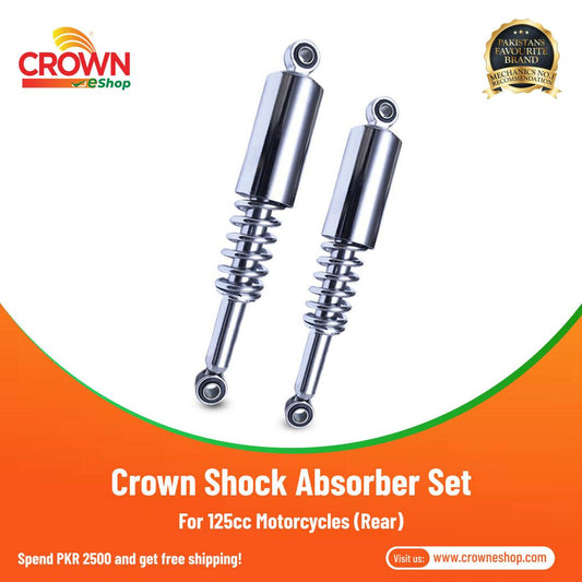 Crown Shock Absorber Set Rear Chrome for 125cc Motorcycles - Crowneshop