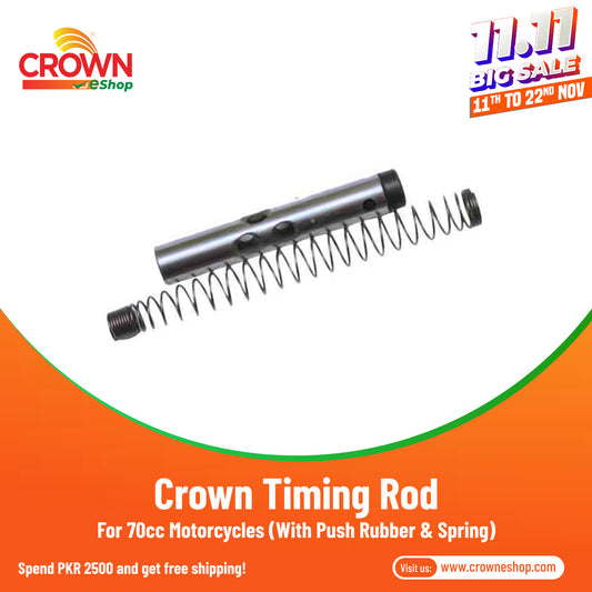 Crown Timing Rod with Push Rubber & Spring for 70cc Motorcycles