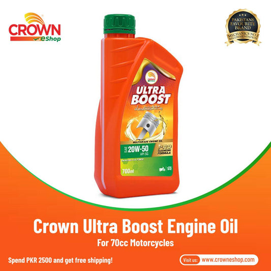 Crown Ultra Boost Engine Oil 700ml Formulated In Europe for Motorcycles - Crowneshop
