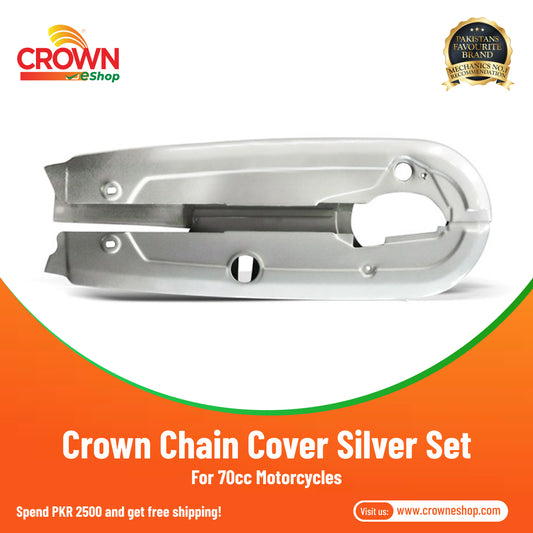 Crown Chain Cover Silver Set for 70cc Motorcycles