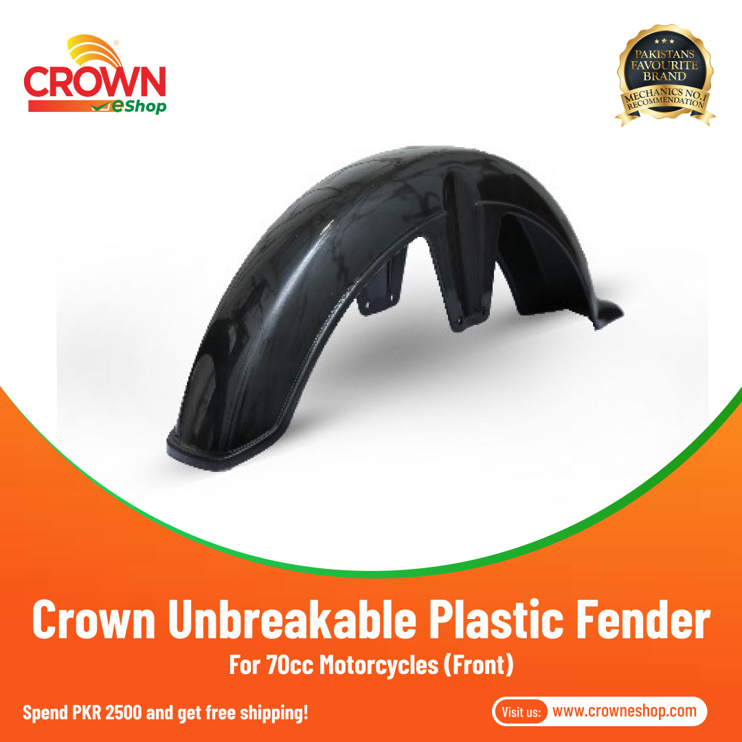 Crown Unbreakable Plastic Fender Front for 70cc Motorcycles