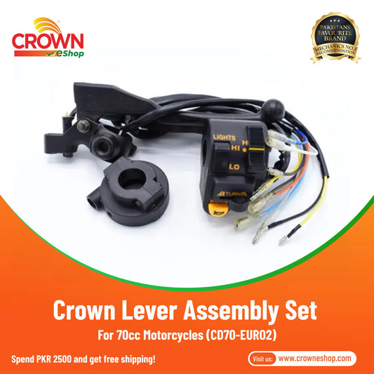 Crown Lever Assembly Set Black (2010 Model)  for 70cc Motorcycles (CD70-EURO2)
