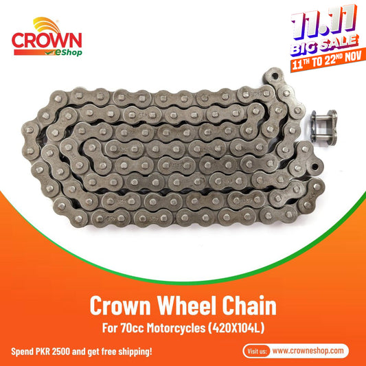 Crown Wheel Chain 420x104L for 70cc Motorcycles