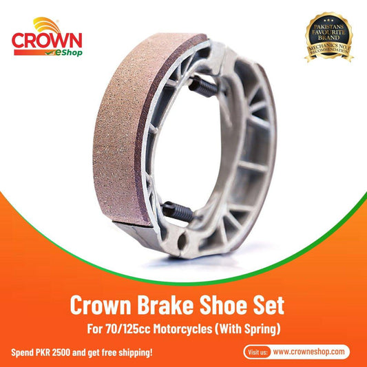 Crown Brake Shoe Set with Spring for 70/125cc Motorcycles