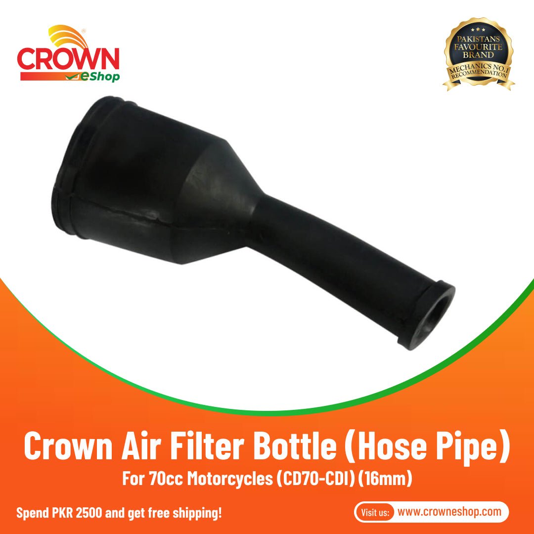 Crown Air Filter Bottle (Hose Pipe) 16mm for 70cc Motorcycles (CD70-CDI) - Crowneshop